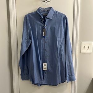 NWT- Kenneth Cole reaction slim fit blue dress shirt
